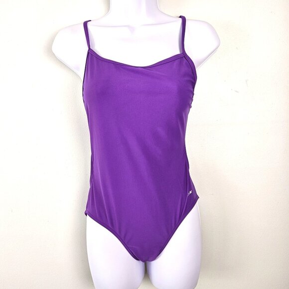 Sporti Womens Poly Pro Tie Back One Piece Swimsuit Size 34 Purple Pool Beach - Picture 5 of 11